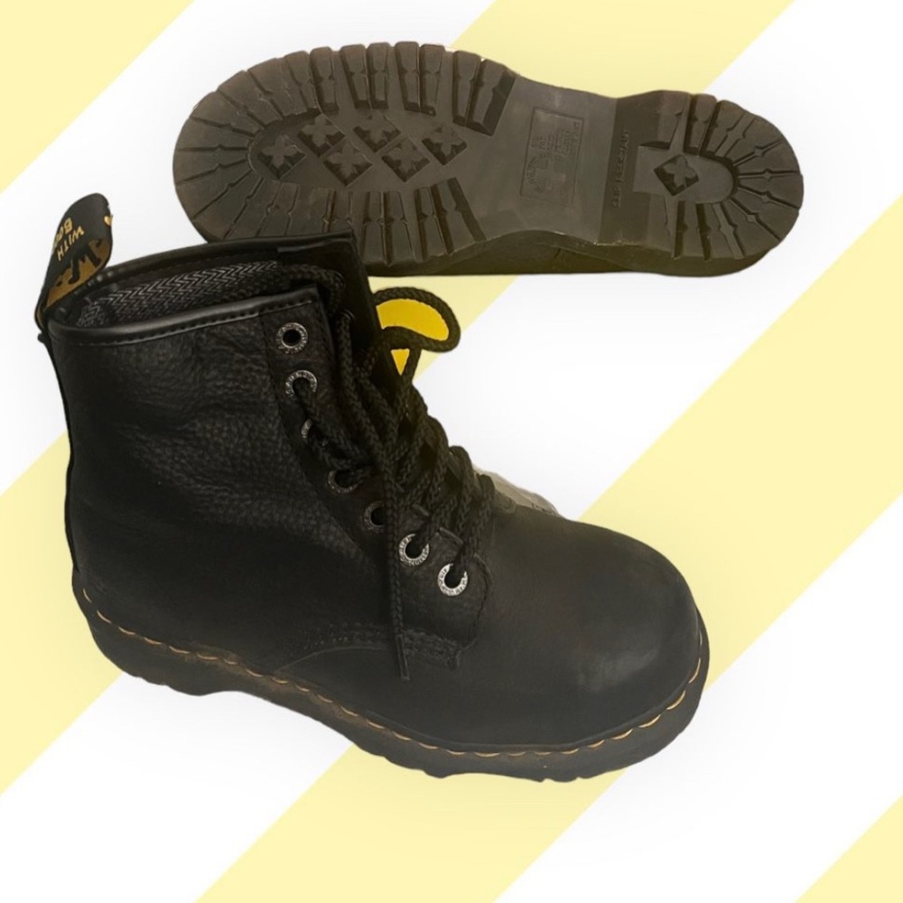 Steel Toe Dr. Martens, Leather, Black Size 8